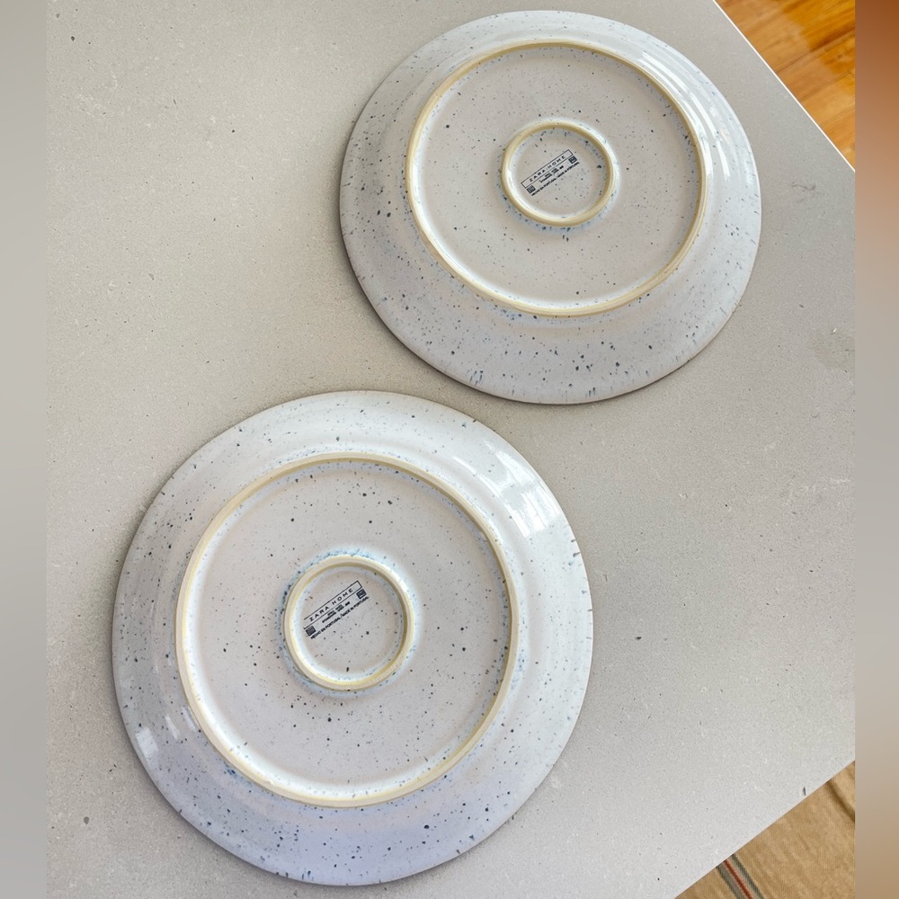 ZARA HOME Flecked Stoneware Dessert Plate x2 D8”
